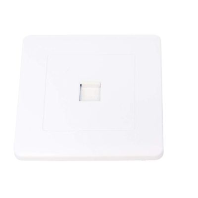 Heyiarbeit 86 Type TV Plastic Wall Plate Socket Telephone TV Aerial Information Jack Connection for Home Office with Screws White Tone 1 Pcs
