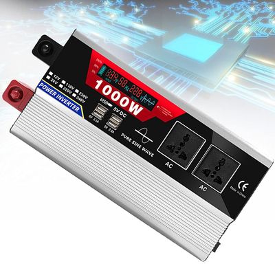ZWJABYY 2000 Watt Pure Sine Wave Inverter 12V 24V Dc to 110V 220V Ac Car Inverter with 2 Ac Outlets +6 USB 2.1A Port,Remote Switch and Battery Cables (4000W Peak),1000W-24Vto220V
