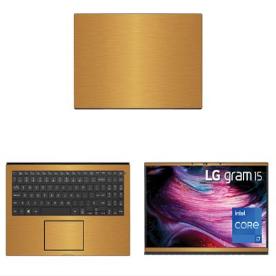 Decalrus - Protective Decal for The LG Gram 15Z90P (15.6" Screen) Laptop Gold Texture Brushed Aluminum Vinyl Cover wrap BAlgGram15_15Z90pGold