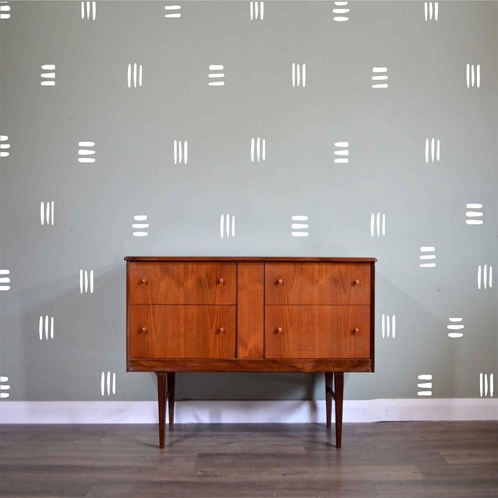 120pcs Modern Line Wall Stickers Boho Nursery Kids Living Room Scandinavian Home Dcor Self-Adhesive Murals Vinyo DIY Gift YT5037 (White)