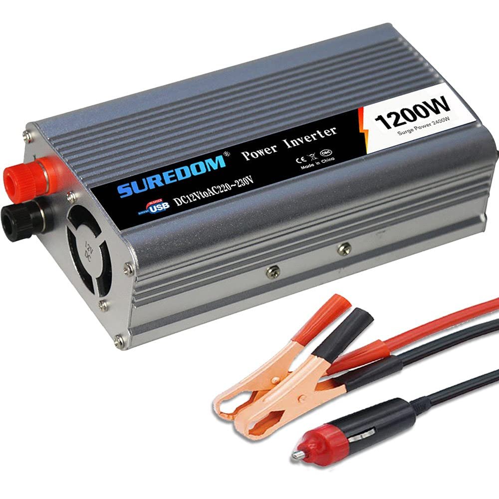 ZWJABYY Power Inverter Dc 12V 24V to 110V 220V Ac Car Converter 1000W 1200W 1500W 2000W with Ac Outlets and USB Charging Ports-for Tablets,Laptop and Smartphones,1200W-24Vto220v