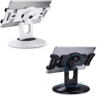 AboveTEK Retail Kiosk iPad Stand, 360 Rotating Commercial Tablet Stand, 6-13.5" iPad mini Pro-Business Tablet Holder, Swivel Design for Store POS Office Showcase Reception Kitchen Desktop