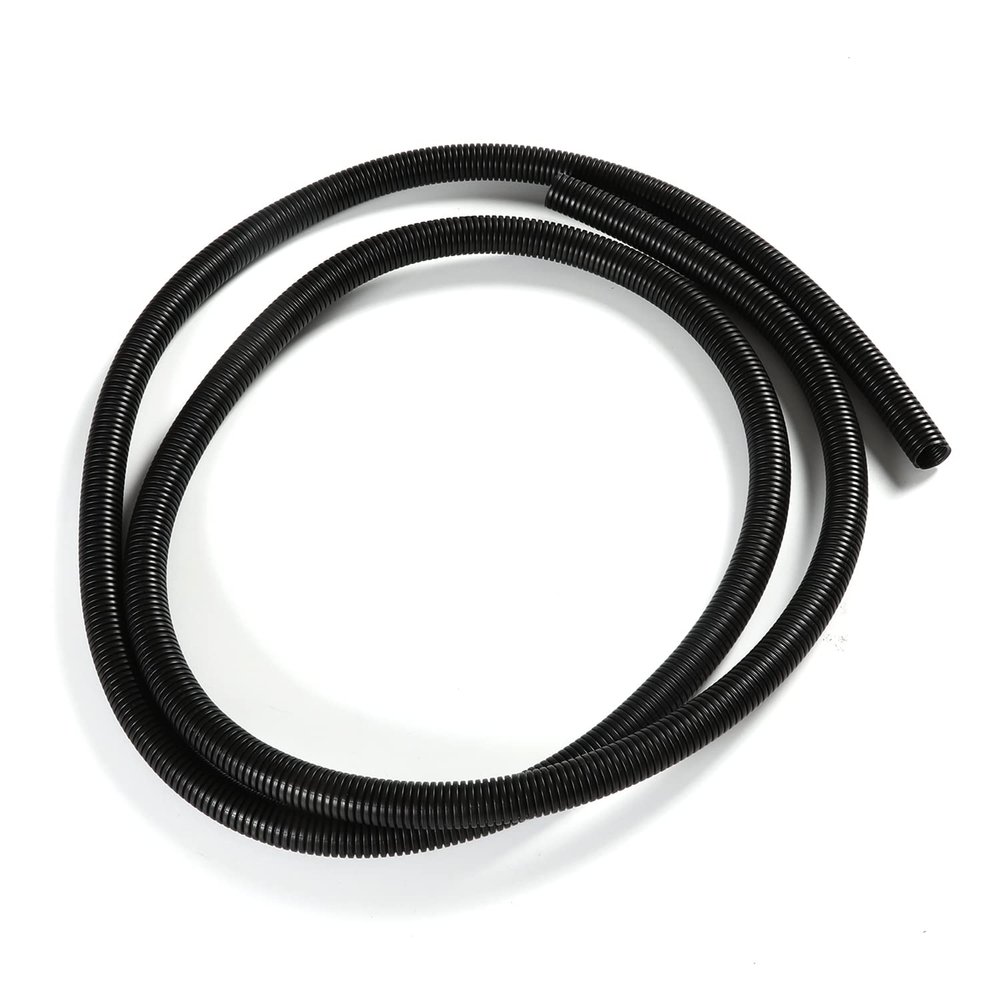 Aicosineg Cable Sleeves 8.2ft 2/3 Inch Electrical Conduits Non-Split Wire Loom Tubing Corrugated Tube Polyethylene Hose Cover for Home Outdoor Automotive Marine Wire Harness Wrap Black 1 PCS