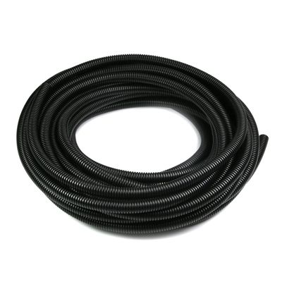 Aicosineg 39.37ft 2/5 Inch Non-Split Wire Loom Tubing Corrugated Tube Polyethylene Hose Cover for Home Outdoor Automotive Marine Wire Harness Wrap Cover Sleeve Conduit-Black (1 PCS)