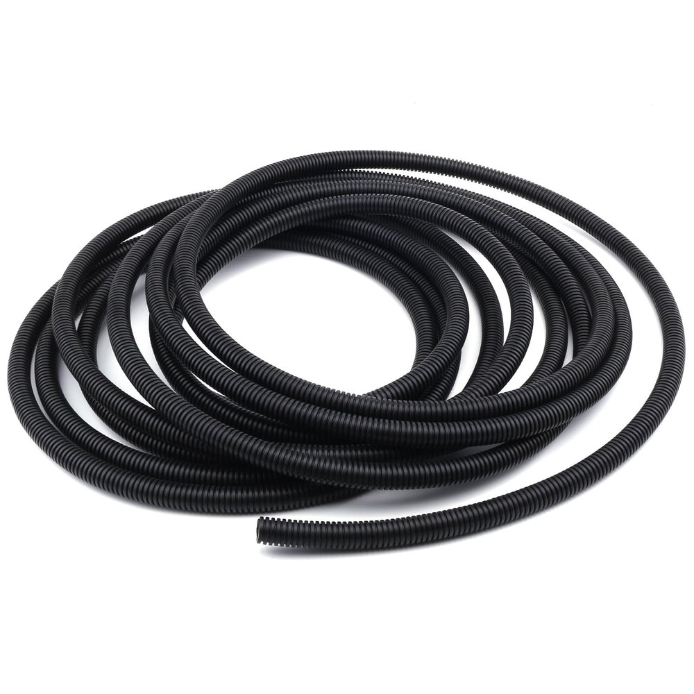 Aicosineg 29.53ft 0.5Inch Electrical Conduits Non-Split Wire Loom Tubing Corrugated Tube Flexible Polyethylene Hose Cover for Home Outdoor Automotive Marine Wire Harness Wrap Cover Sleeve Black