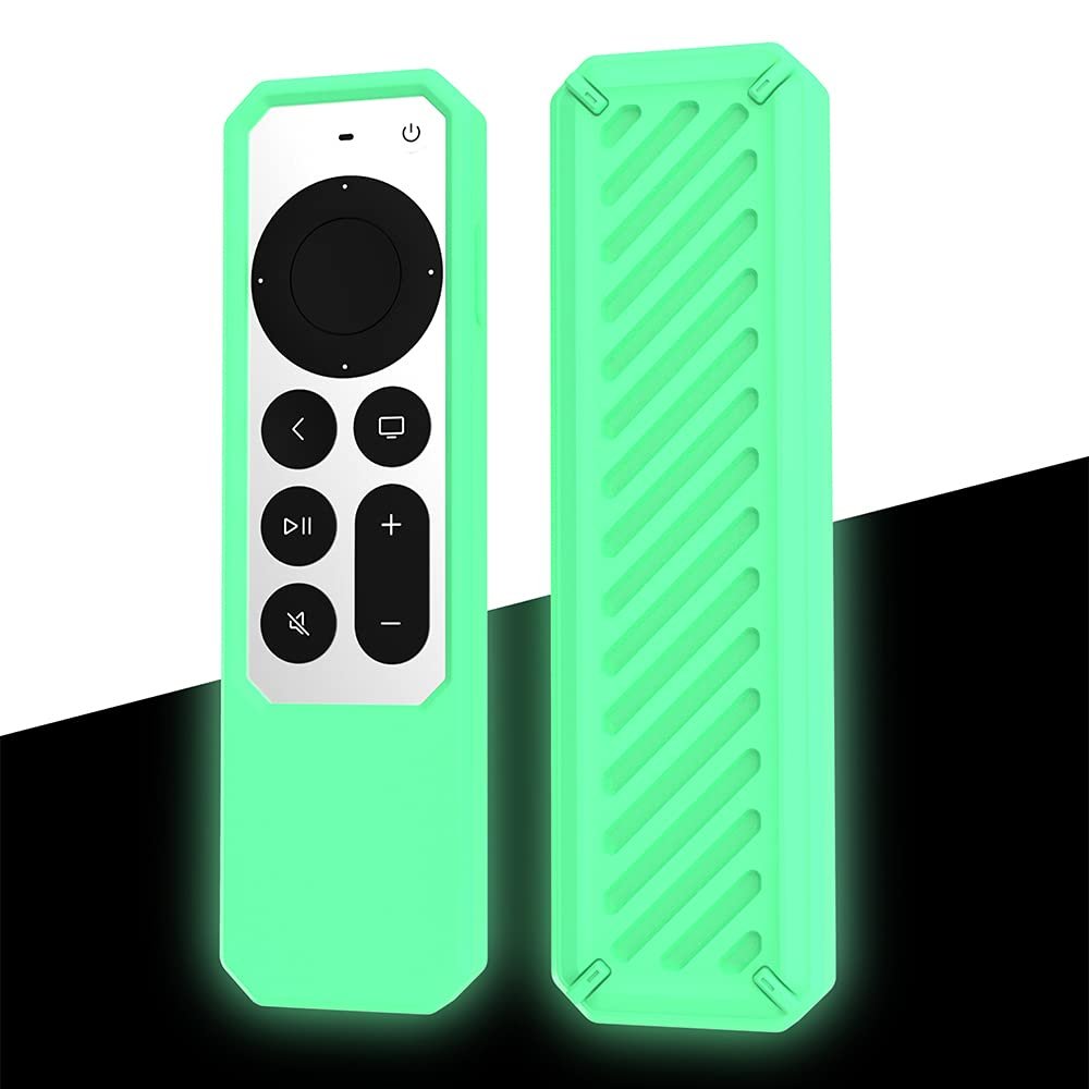 2021 Remote Case for Apple Siri Remote (2nd Gen), Protective Anti-Slip Durable Silicon Shockproof Rubber Cover for Apple 4K HD TV Siri Remote (2nd Generation) (Green Glow)