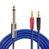 Active Speaker Cable Mono 6.35mm to Dual Banana Spade for Amp Mixer 1/4" Jack to 2Y OFC Audio Cable Gold Plated 1M 2M 3M 5M 8M (Color : to Banana, Length : 8meter) view 1
