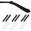 PIPJOY Premium Ultra Soft Anti Slip Silicone Eyeglass Temple Tips - 6 Pair Ear Grips Sleeve Retainer (Black & Clear) view 1