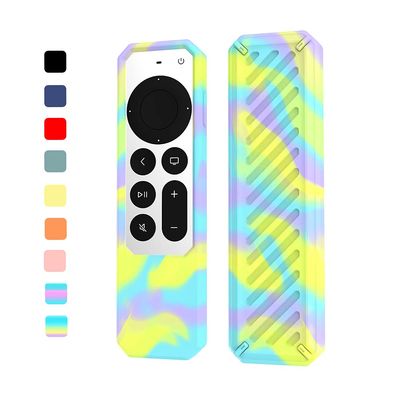 2021 Remote Case for Apple Siri Remote (2nd Gen), Protective Anti-Slip Durable Silicon Shockproof Rubber Cover for Apple 4K HD TV Siri Remote (2nd Generation) (Rainbow A)