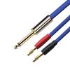 Active Speaker Cable Mono 6.35mm to Dual Banana Spade for Amp Mixer 1/4" Jack to 2Y OFC Audio Cable Gold Plated 1M 2M 3M 5M 8M (Color : to Spade, Length : 1meter) view 2