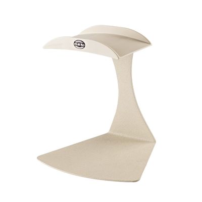 K&M 16075 Over Ear Headphone Table Tripod - Sand Beige Steel - with Rubber Pad and Slim Silhouette