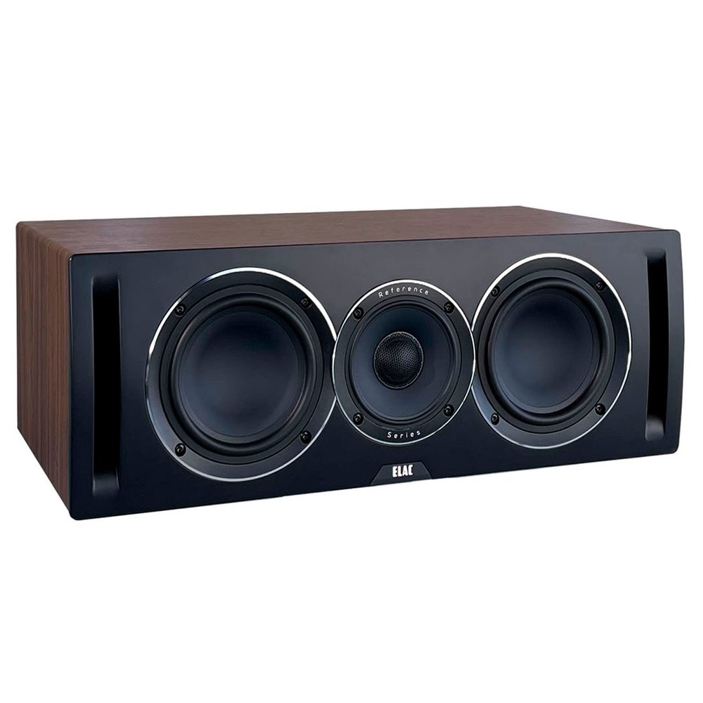 ELAC Uni-Fi Reference 3-Way 5-1/4" Center Channel Speaker - Walnut with Black Front Baffle for Home Theater