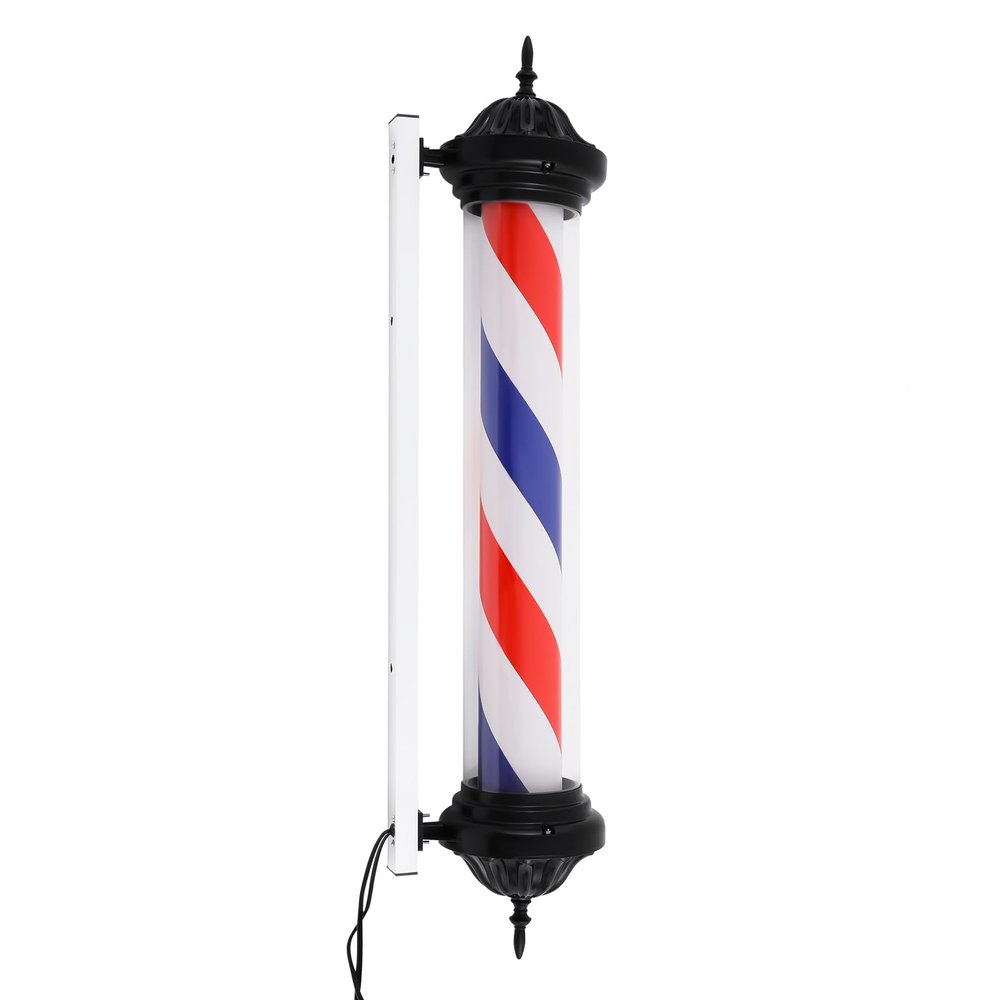 TBVECHI Barber Pole Light, 40in Classic Barber Shop Rotating LED Sign Light Hair Salon Rotating Stripe Pole Light LED Red White Blue Waterproof Indoor/Outdoor