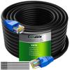 Cat6 Outdoor Ethernet Cable 250ft, Heavy Duty Double Jackets Internet Cord, Waterproof, Direct Burial, (from 25FT to 500 FT) Support PoE Cat6 Cat5e Cat5 Network, Cat 6 RJ45 Patch Cable with 25 Ties view 1