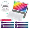 DETUOSI Universal 10 inch Wireless Keyboard, (0.23 inch) Ultrathin Slim Lightweight Travel Portable, 10.1" Multi-Device Wireless Keyboard for iOS/Android/Windows Tablet, Computer, Smart Phone #White view 3