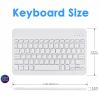 DETUOSI Universal 10 inch Wireless Keyboard, (0.23 inch) Ultrathin Slim Lightweight Travel Portable, 10.1" Multi-Device Wireless Keyboard for iOS/Android/Windows Tablet, Computer, Smart Phone #White view 4