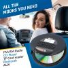 KLIM Nomad - New 2023 - Portable CD Player Walkman with Long-Lasting Battery - with Headphones - Radio FM - Compatible MP3 CD Player Portable - TF Card Radio FM AM Bluetooth - Ideal for Cars - Black view 3