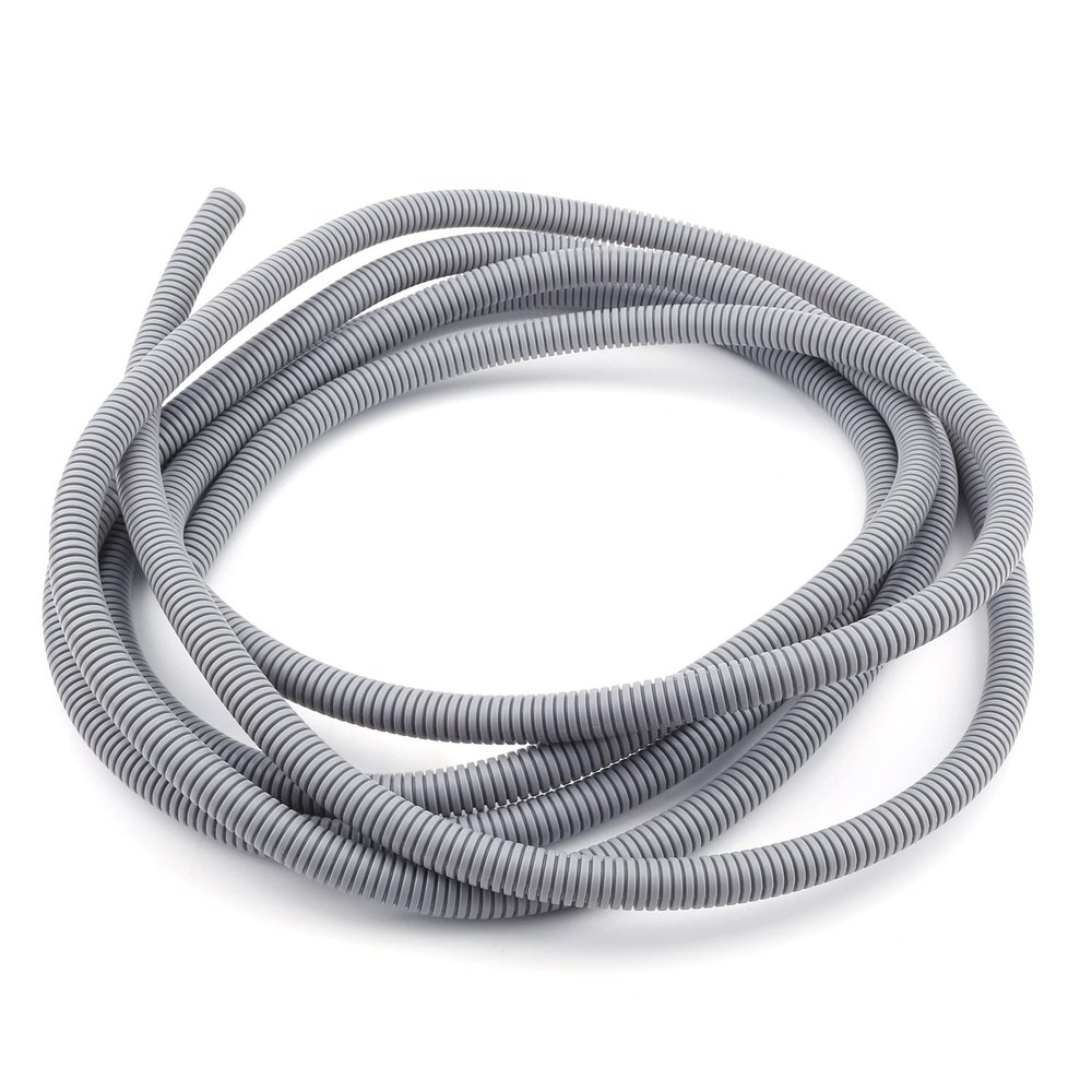 Aicosineg Cable Sleeves 16.4ft Length 1/2Inch Electrical Conduits Non-Split Wire Loom Tubings Corrugated Tubes Polyethylene Hose Covers for Home Outdoor Automotive Marine Wire Harness Grey