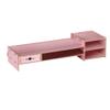 Alvinlite Monitor Stand Riser with 2 Tier Shelf, Desktop Organizer Desk Monitor Stand with Drawer for Screen, Laptop, Printer, Bookshelf for Home & Office, 18.7 Inch Wood Shelf, Pink view 1