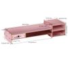 Alvinlite Monitor Stand Riser with 2 Tier Shelf, Desktop Organizer Desk Monitor Stand with Drawer for Screen, Laptop, Printer, Bookshelf for Home & Office, 18.7 Inch Wood Shelf, Pink view 3