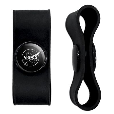 GRAPHICS & MORE One Color Meatball Logo Headphone Earbud Cord Wrap - Charging Cable Manager - Wire Organizer Set of 2 - Black