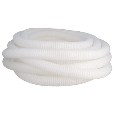 Aicosineg Cable Sleeves 29.53 ft 2/3 Inch Electrical Conduits Non-Split Wire Loom Tubing Corrugated Tube Polyethylene Hose Cover for Home Outdoor Automotive Marine Wire Harness Wrap White 1PCS