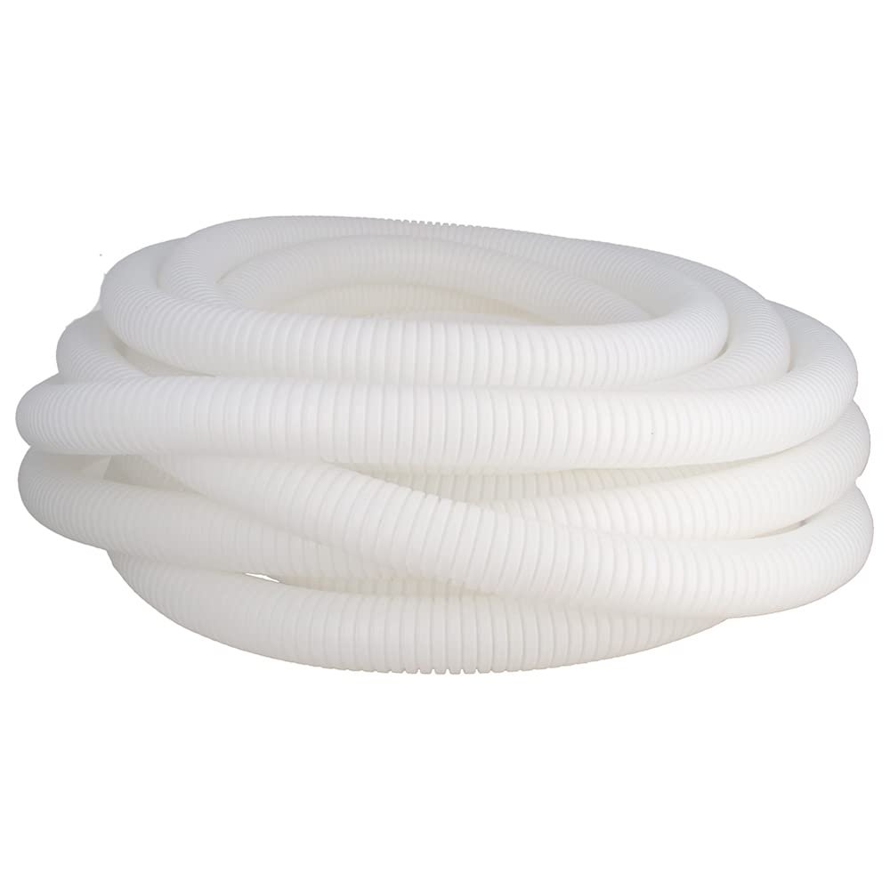 Aicosineg Cable Sleeves 29.53 ft 2/3 Inch Electrical Conduits Non-Split Wire Loom Tubing Corrugated Tube Polyethylene Hose Cover for Home Outdoor Automotive Marine Wire Harness Wrap White 1PCS