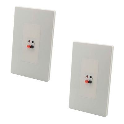 2 PACK No Screw 1 Gang Spring Clip Style 1.0 Speaker Banana Sound Box Wall Plate