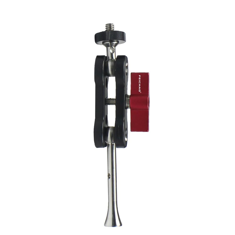 FEICHAO Universal Magic Arm Cylindrical Mobs Hand Bracket 1/4 with Double Ballhead for Cameras External Monitors Photography Light (Version 2)