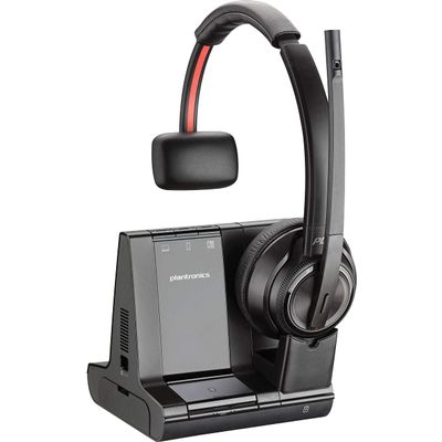 Plantronics Savi 8200 Series Wireless Dect Headset System, Black (Renewed)