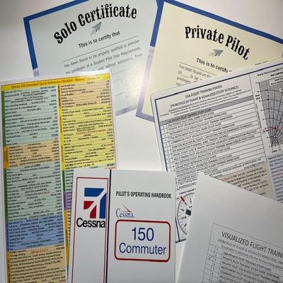 Cessna 150 Airplane Student Pilot Flight Training Bundle (6-Piece Start Up Set)