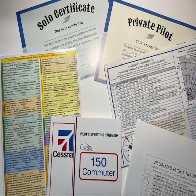 Cessna 150 Airplane Student Pilot Flight Training Bundle (6-Piece Start Up Set)