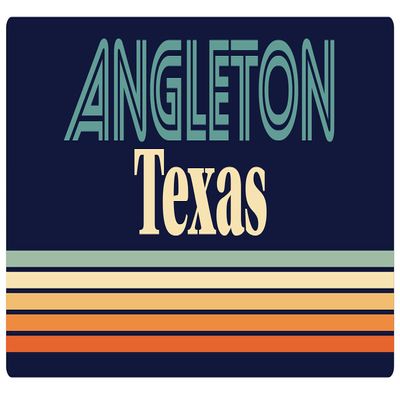Angleton Texas 5 x 2.5-Inch Vinyl Decal Sticker Retro Design