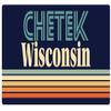 Chetek Wisconsin 5 x 2.5-Inch Vinyl Decal Sticker Retro Design view 1