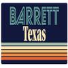 Barrett Texas 5 x 2.5-Inch Vinyl Decal Sticker Retro Design view 1