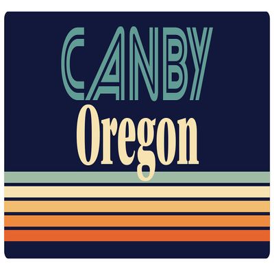 Canby Oregon 5 x 2.5-Inch Vinyl Decal Sticker Retro Design