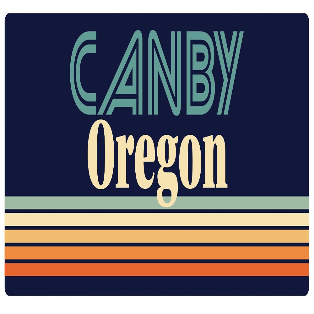 Canby Oregon 5 x 2.5-Inch Vinyl Decal Sticker Retro Design