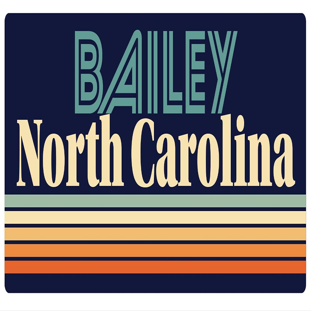 Bailey North Carolina 5 x 2.5-Inch Vinyl Decal Sticker Retro Design