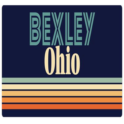 Bexley Ohio 5 x 2.5-Inch Vinyl Decal Sticker Retro Design