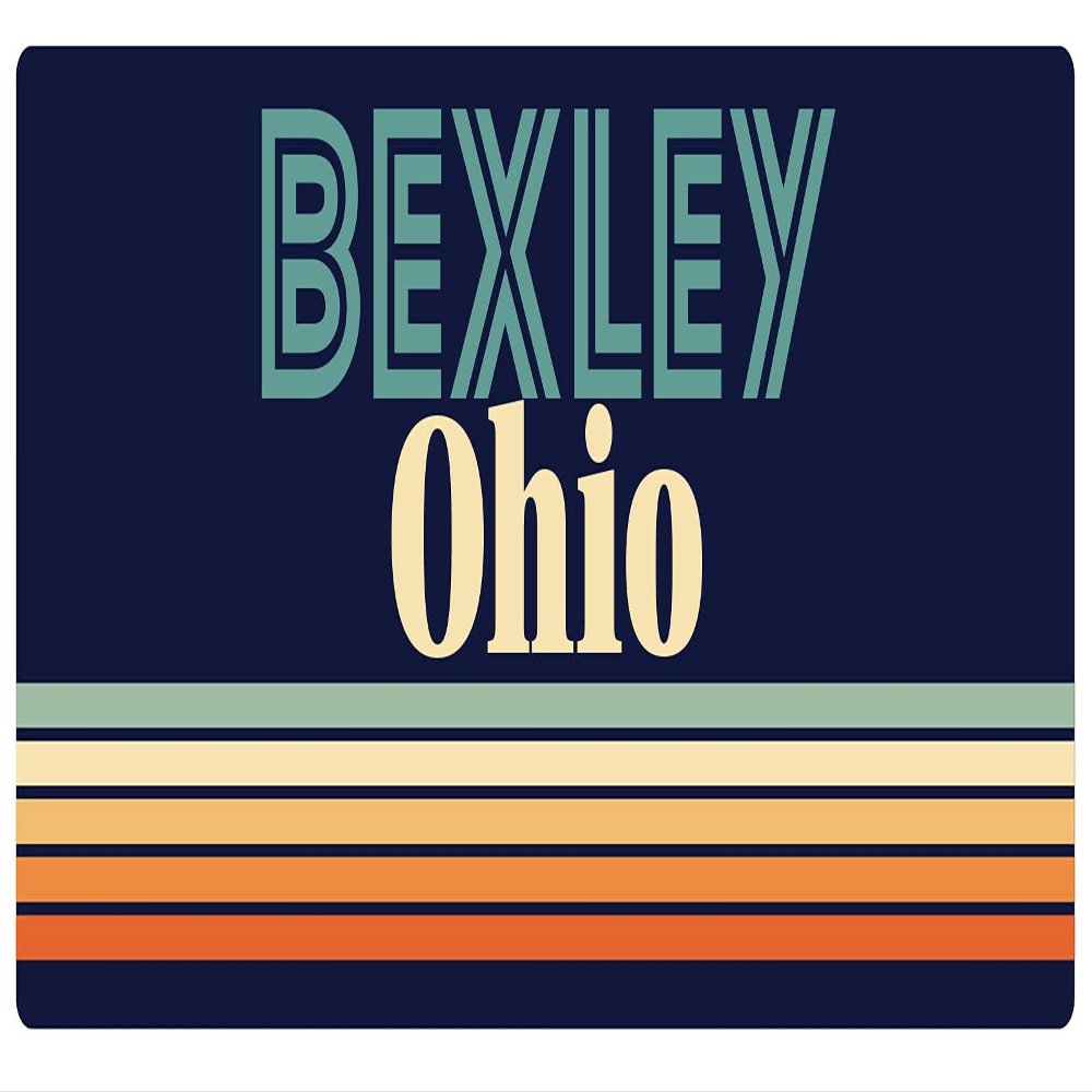 Bexley Ohio 5 x 2.5-Inch Vinyl Decal Sticker Retro Design