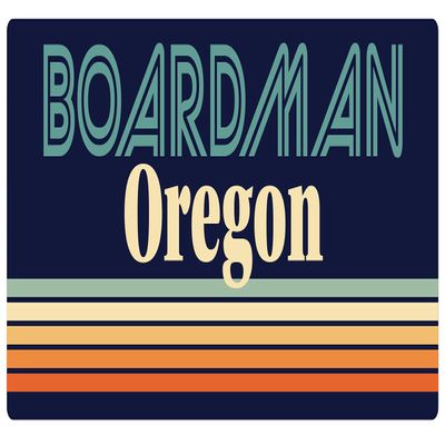 Boardman Oregon 5 x 2.5-Inch Vinyl Decal Sticker Retro Design