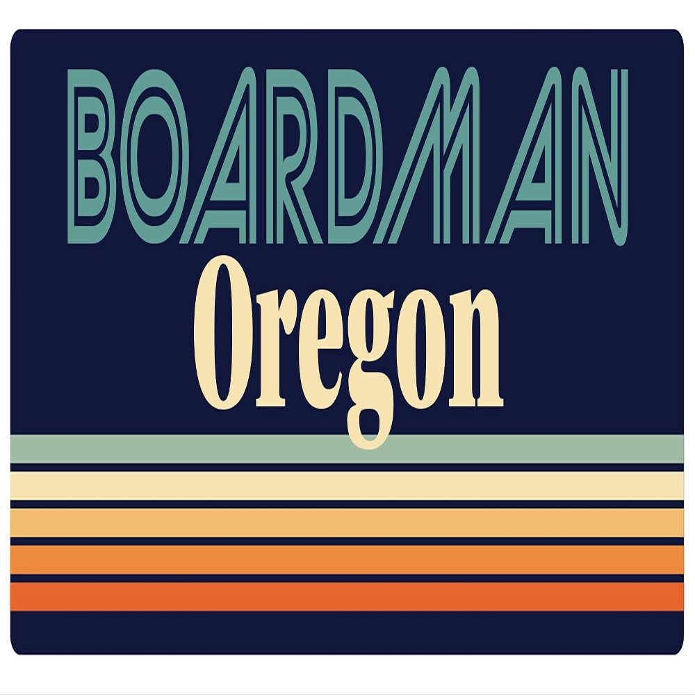 Boardman Oregon 5 x 2.5-Inch Vinyl Decal Sticker Retro Design