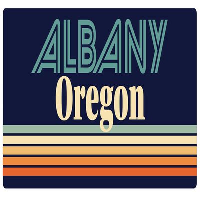 Albany Oregon 5 x 2.5-Inch Vinyl Decal Sticker Retro Design