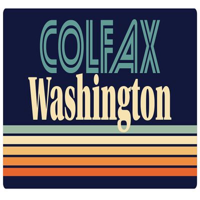 Colfax Washington 5 x 2.5-Inch Vinyl Decal Sticker Retro Design