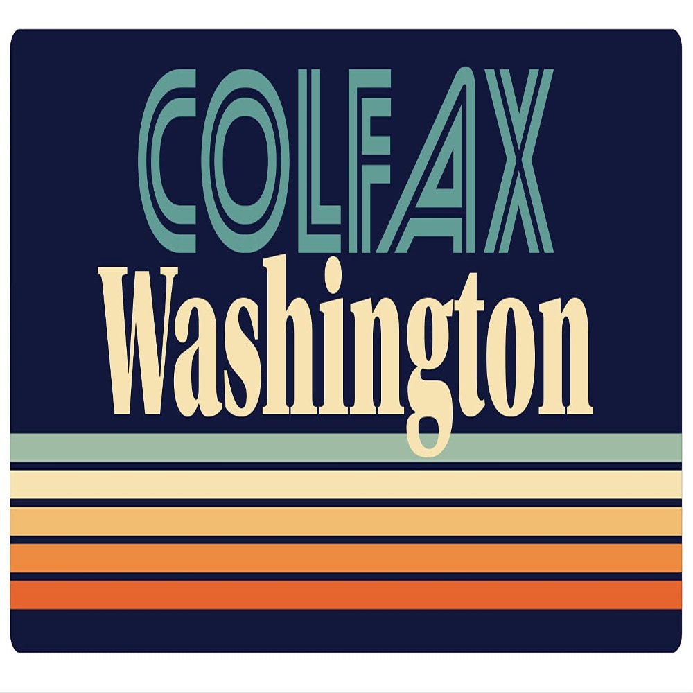 Colfax Washington 5 x 2.5-Inch Vinyl Decal Sticker Retro Design