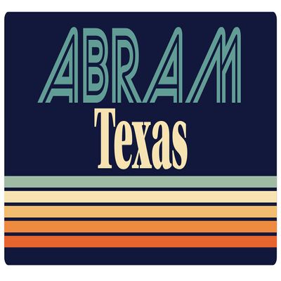 Abram Texas 5 x 2.5-Inch Vinyl Decal Sticker Retro Design
