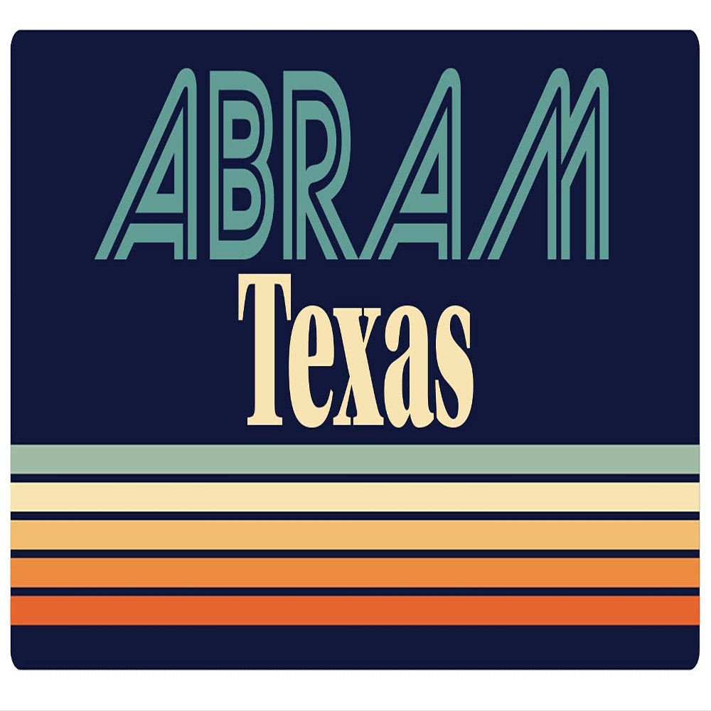 Abram Texas 5 x 2.5-Inch Vinyl Decal Sticker Retro Design