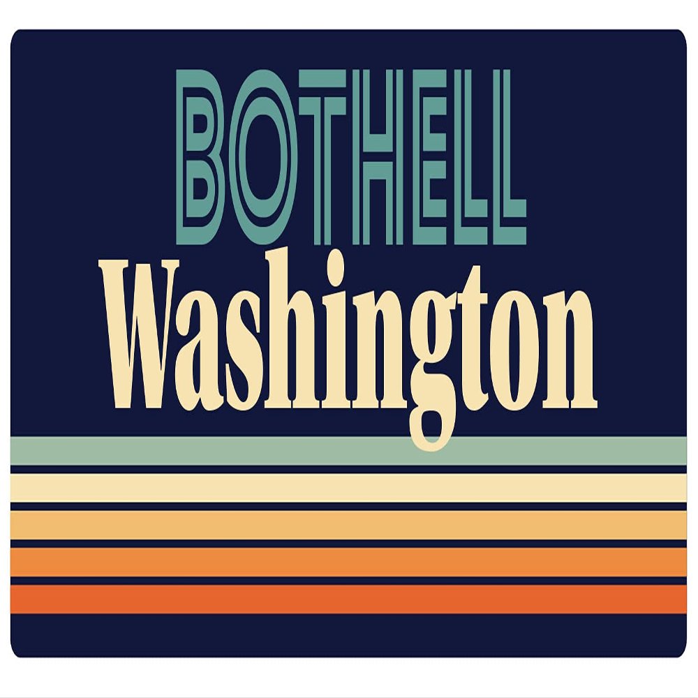 Bothell Washington 5 x 2.5-Inch Vinyl Decal Sticker Retro Design