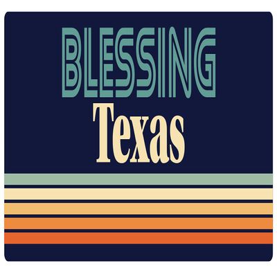 Blessing Texas 5 x 2.5-Inch Vinyl Decal Sticker Retro Design