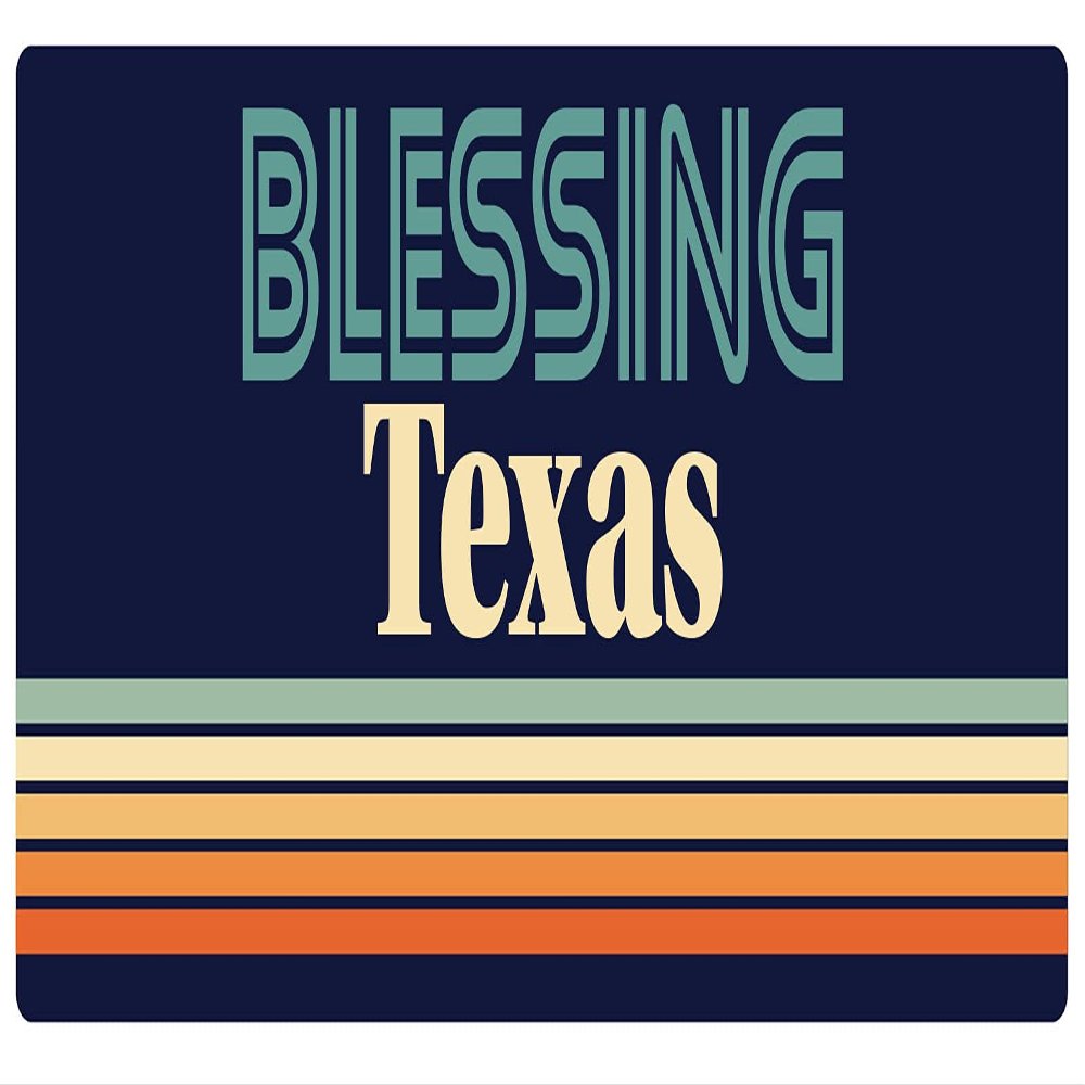 Blessing Texas 5 x 2.5-Inch Vinyl Decal Sticker Retro Design